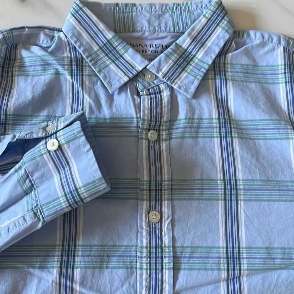 Banana Republic Stretch Cotton Button Front Shirt Mens Medium